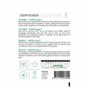 Aubergine 'Violetta Lunga 2' - afbeelding 2