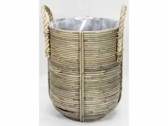 Basket Stripe - D35/H40cm Grijs