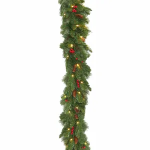 Everyday Pine Cone & Berry Garland LED - L274cm