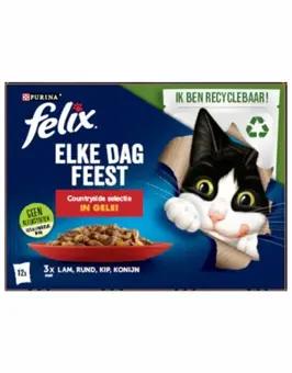 Felix Elke Dag Feest Pouch Gelei Countrysd Sel Mp 12X85Gr