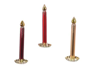 Kaars O/Clip Glas Champagne Glitter  D4.3H4.8Cm