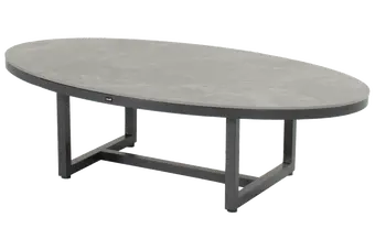 Luto Ovale Salontafel 160x90x45 cm - Donker antraciet keramisch blad