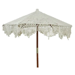 Parasol M/Franjes  D200H210Cm Wit