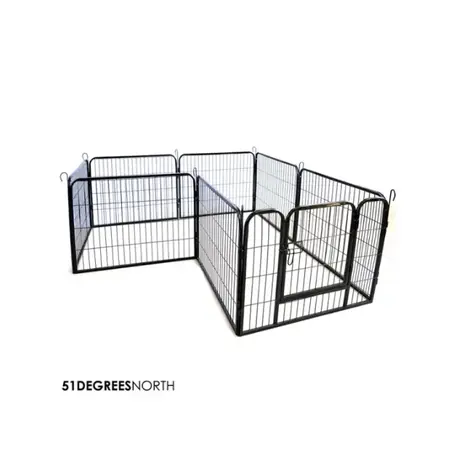 Pl Playpen 8Panel Black 100X100 - afbeelding 2