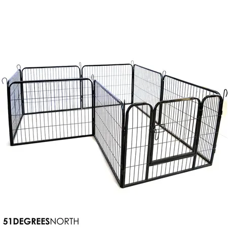 Pl Playpen 8Panel Black 100X80 - afbeelding 2