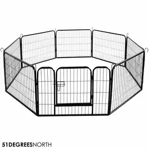 Pl Playpen 8Panel Black 80X60