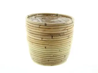 Pot Round Balloon Stripe - D18/H16cm Bruin