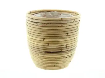 Pot Round Balloon Stripe - D20/H19cm Bruin