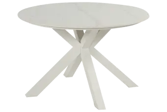 Xander Ronde Tuintafel 120x75 cm - Wit marmer keramisch blad
