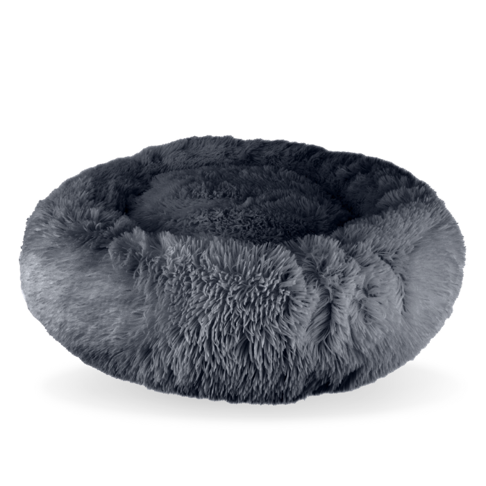 Donkergrijze honden of kattenmand Adomnia donut model D 60 cm