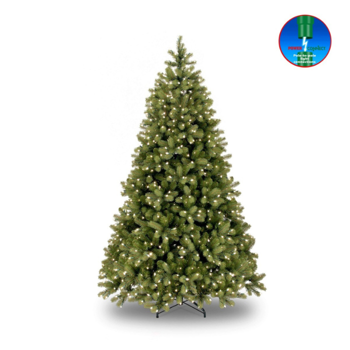 Groene kunstkerstboom Bayberry LED metalen voet H 243 cm