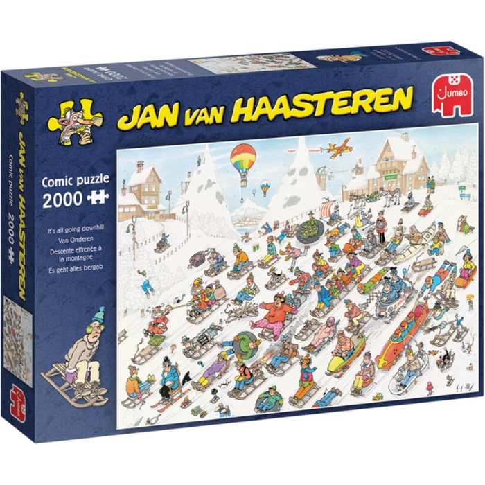 Blauwe doos legpuzzel Jan van Haasteren van Onderen 2000 stukjes