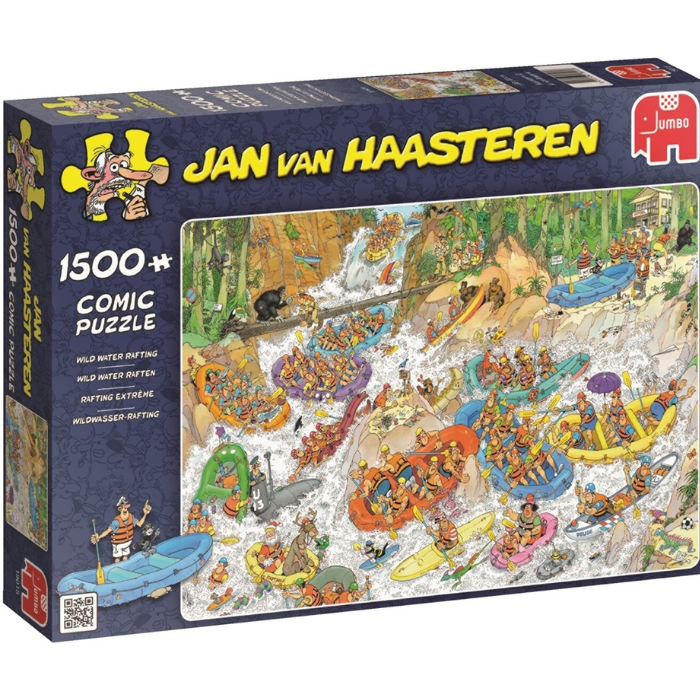 Blauwe doos legpuzzel Jan van Haasteren wild water rafting 1500 stukjes