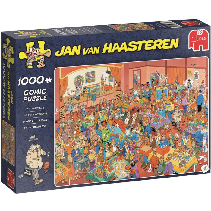 Blauwe doos legpuzzel Jan van Haasteren De Goochelbeurs 1000 stukjes