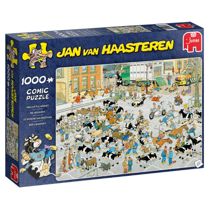 Blauwe doos legpuzzel Jan van Haasteren De Veemarkt 1000 stukjes