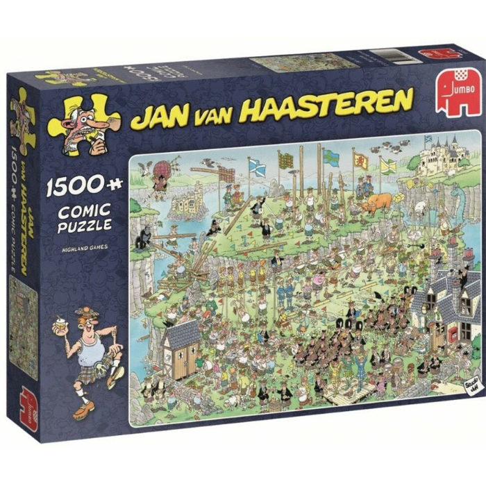 Blauwe doos legpuzzel Jan van Haasteren Highland Games 1500 stukjes