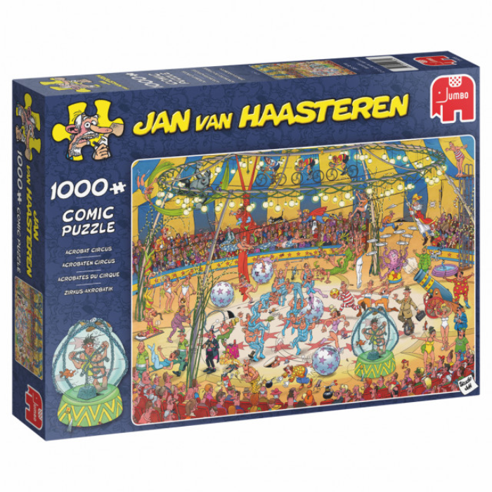 Blauwe doos legpuzzel Jan van Haasteren Acrobaten Circus 1000 stukjes