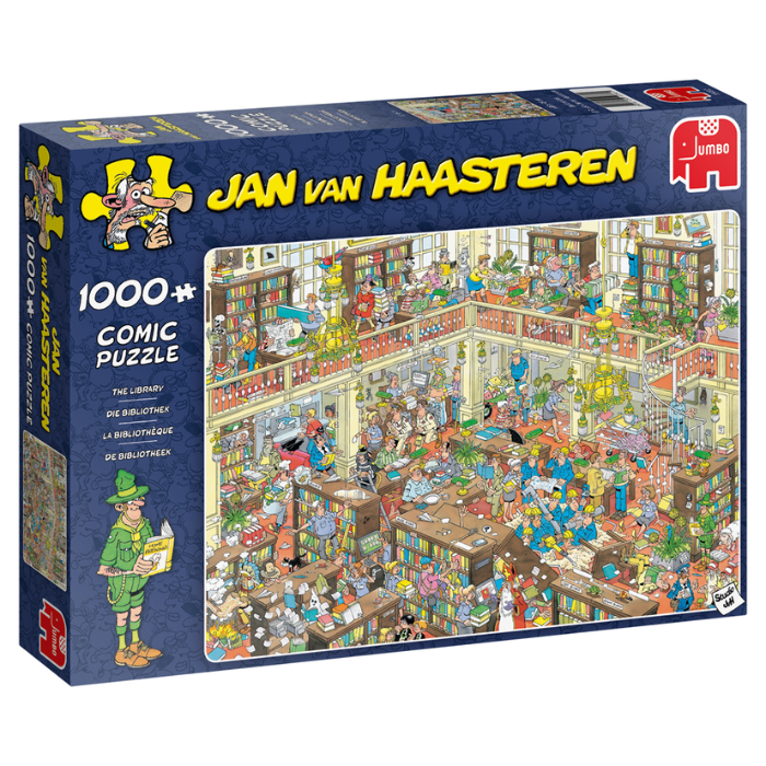 Blauwe doos legpuzzel Jan van Haasteren De Bibliotheek 1000 stukjes