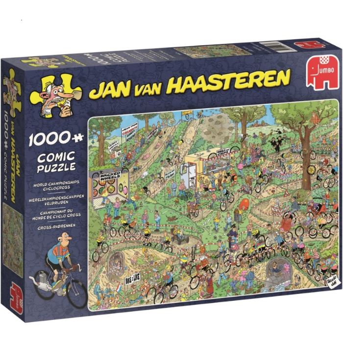 Blauwe doos legpuzzel Jan van Haasteren WK veldrijden  1000 stukjes