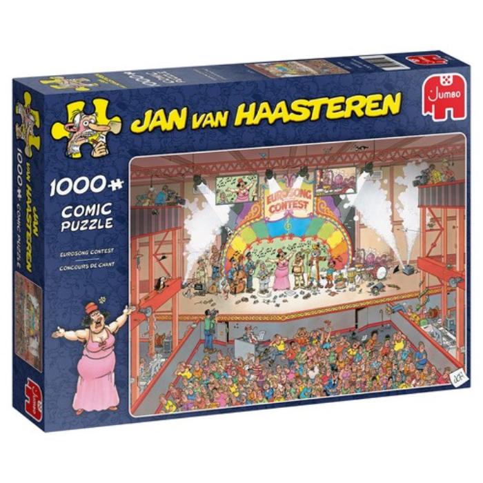 Blauwe doos legpuzzel Jan van Haasteren Eurosong Contest 1000 stukjes