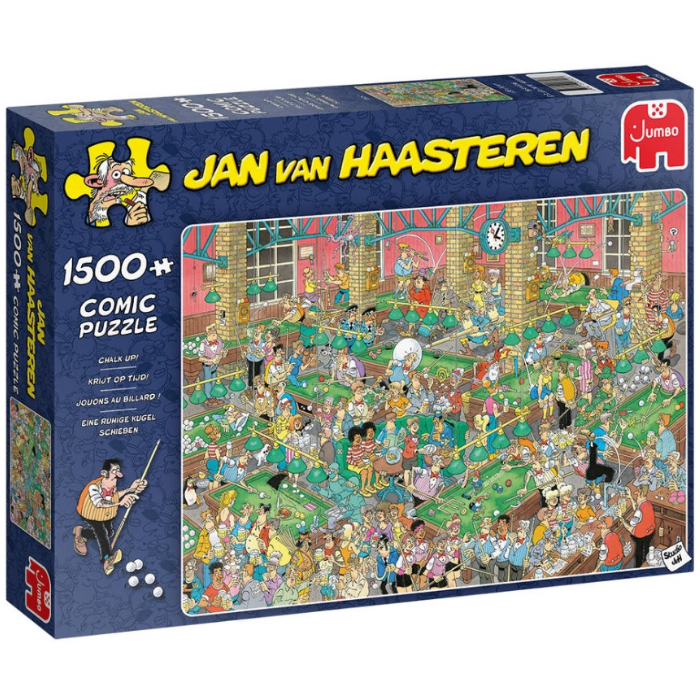 Blauwe doos legpuzzel Jan van Haasteren Krijt op Tijd 1500 stukjes