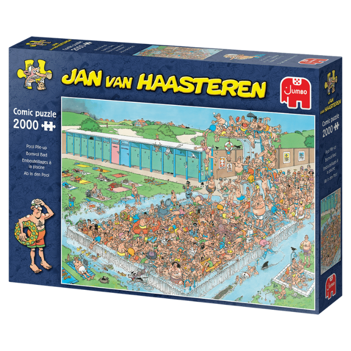 Blauwe doos legpuzzel Jan van Haasteren Bomvol Bad 2000 stukjes