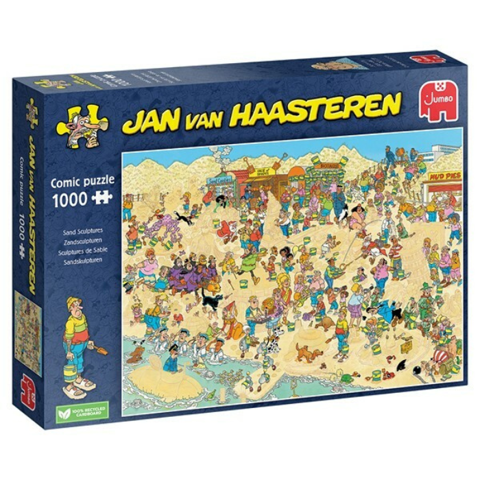 Blauwe doos legpuzzel Jan van Haasteren Zandsculpturen 1000 stukjes