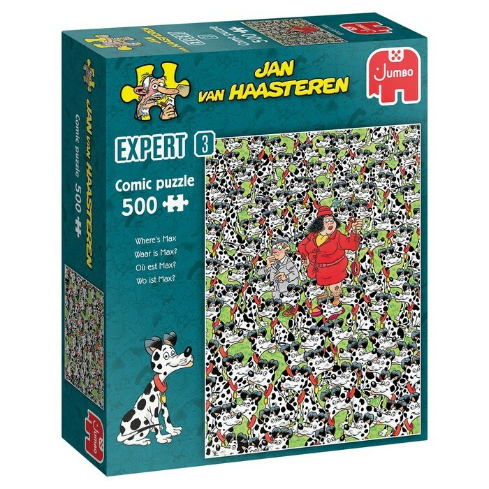 Blauwgroene doos legpuzzel Jan van Haasteren Expert 3 Waar is Max