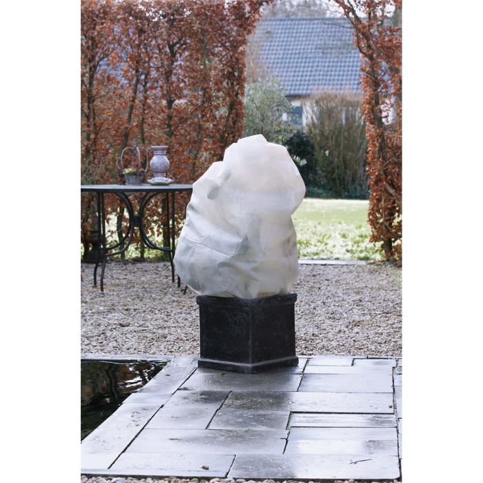 Witte winterafdekhoes van Nature 2 stuks H 150 cm buiten om buitenplant heen