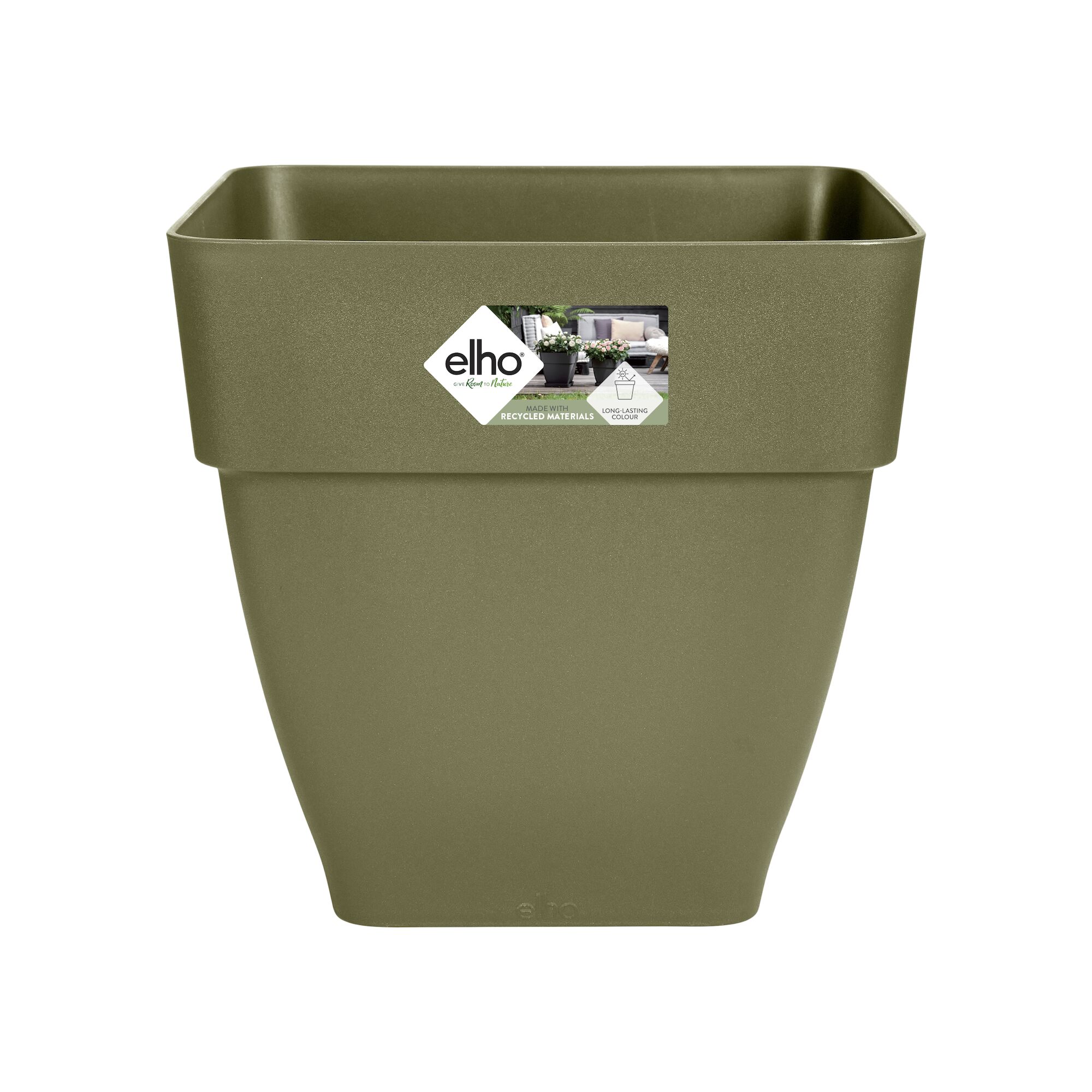 Elho Bloempot Vibia Campana Vierkant D 37 cm Saliegroen Groen Logo