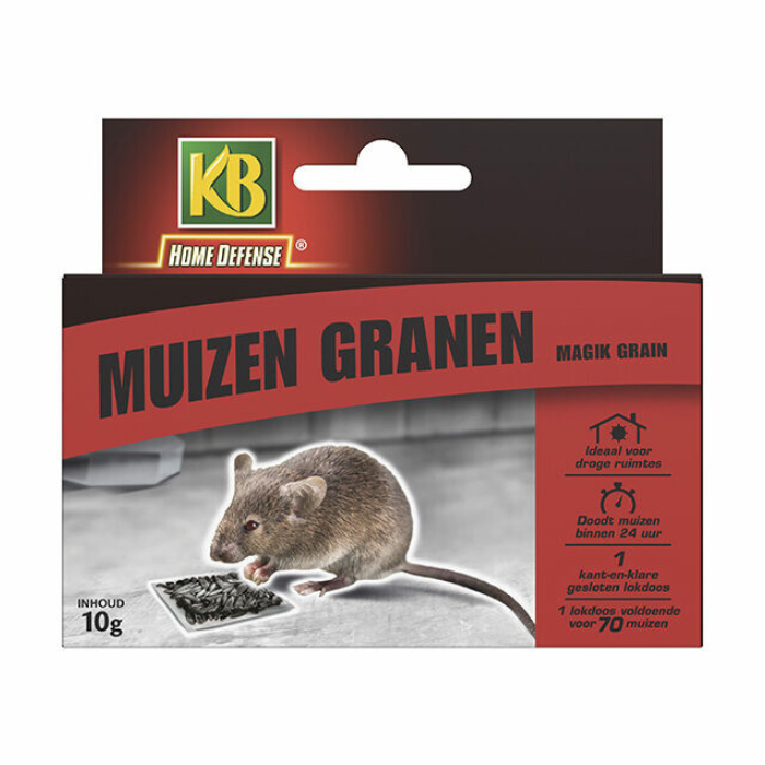 Rode doos KB muizen granen magik grain afbeelding etende muis