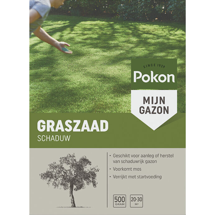 Voorkant doos Pokon graszaad schaduw 500 gr