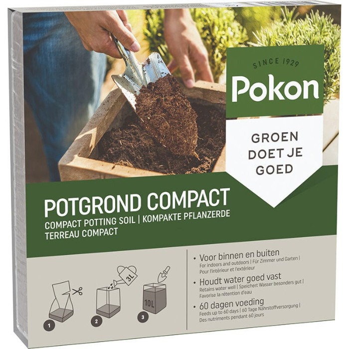 Grijze doos Pokon potgrond compact 10 L 