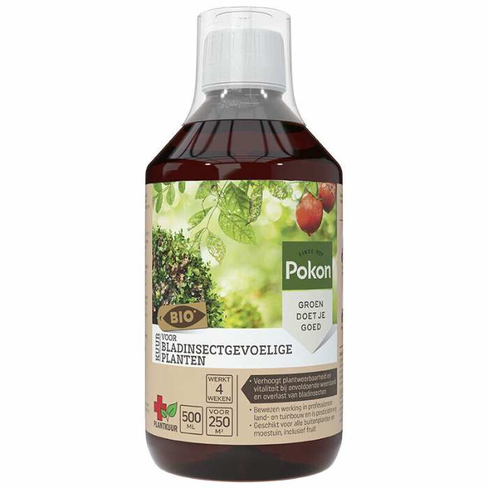 Bruine fles Pokon Kuur weerbare en gezonde planten bio concentraat 500ml