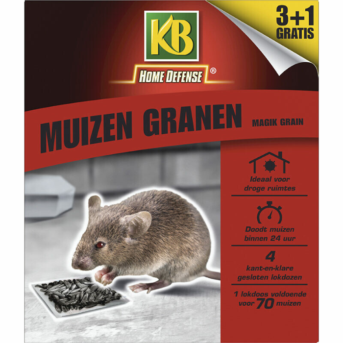 Rode doos KB Muizen granen magik grain 3+1 gratis etende muis