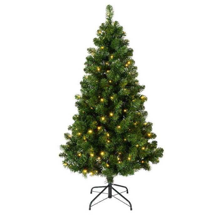 Groene kerstboom Imperial brandende LED op metalen standaard