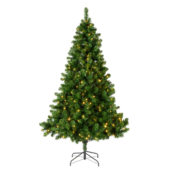 Groene kunstkerstboom Imperial H 210 LED metalen voet