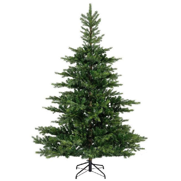 Groene kunstkerstboom Grandis fir H 180 cm met metalen voet