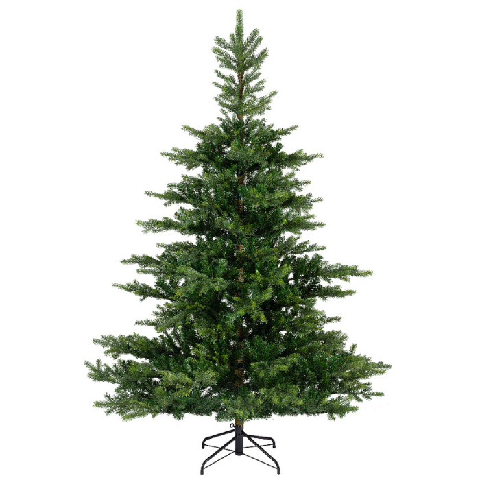 Groene kunstkerstboom Grandis Fir H 210 cm met metalen voet