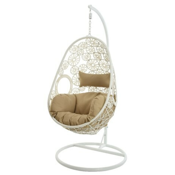 Hangstoel Rhodes Wit Eistoel Hanging Egg Chair