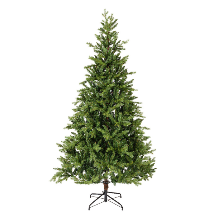 Groene kunstkerstboom Allison Pine H 300 cm met metalen voet