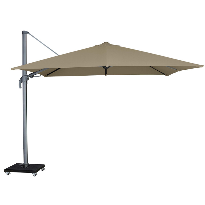 Zweefparasol Laguna California T² 300x300 - Taupe open