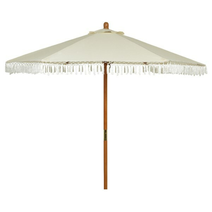 Parasol met franjes Stokparasol Tuinland