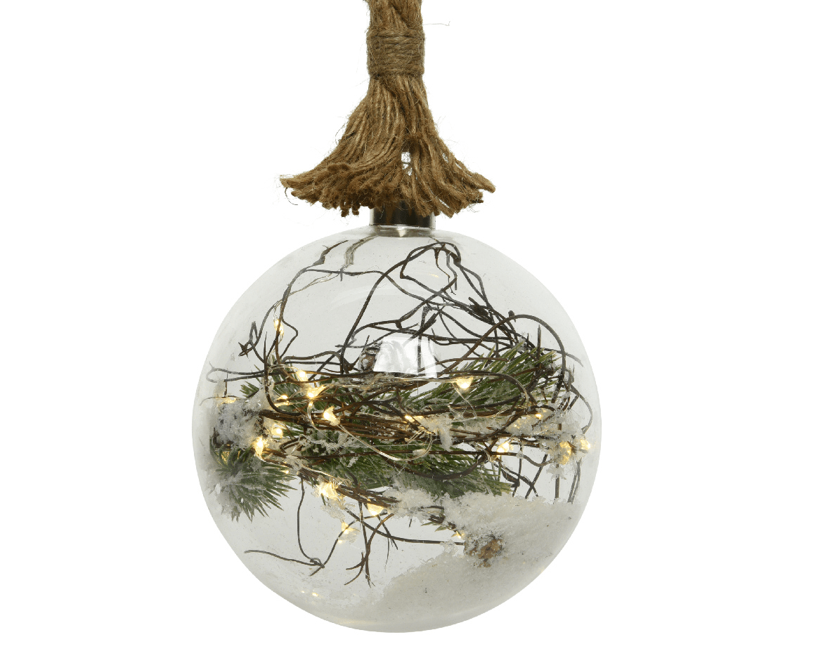 Micro Bal Met Verlichting - D 20 cm - Transparant