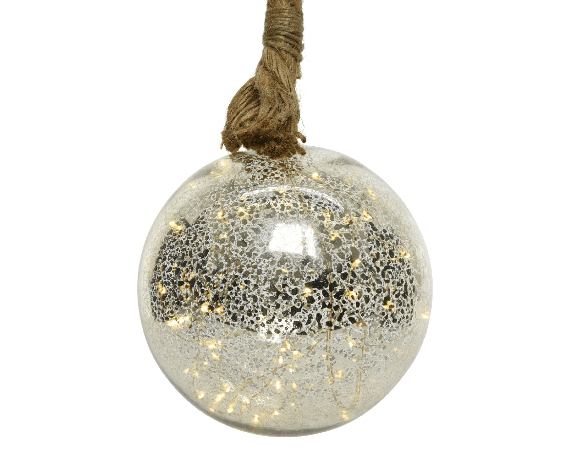 Micro Bal met Verlichting - D 20 cm - Zilver