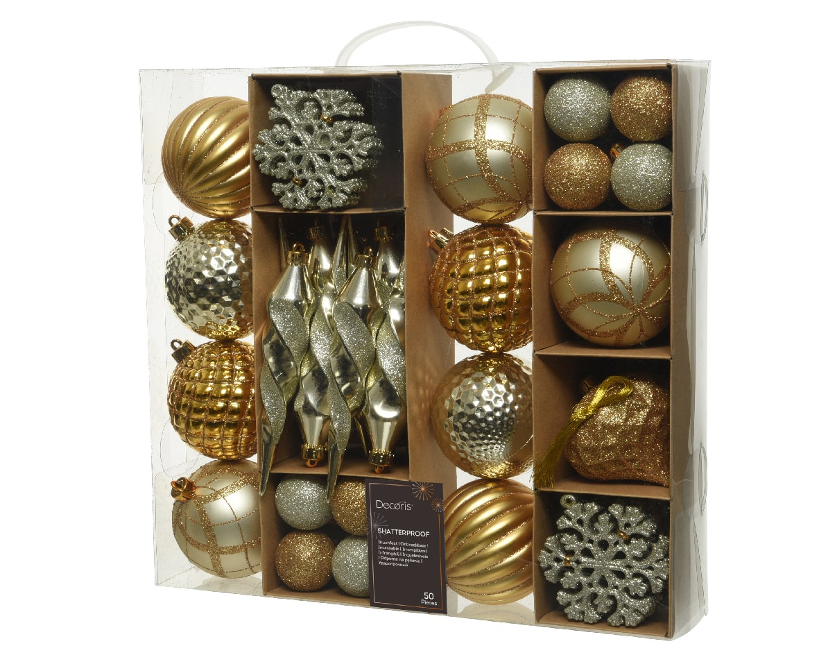 Kerstballen Mix 50 Goud Verpakking