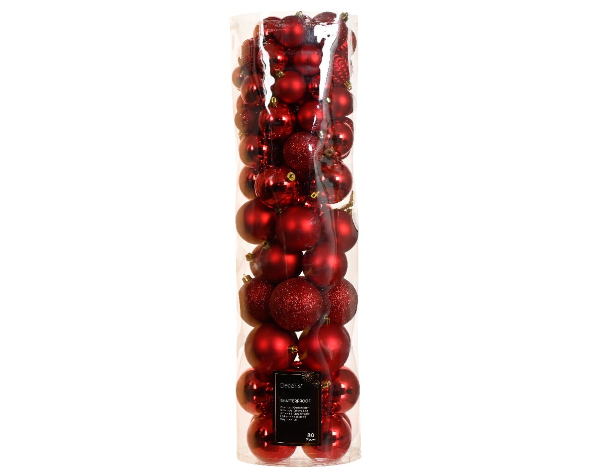 Kunststof Kerstballen 100 stuks Kerst Rood
