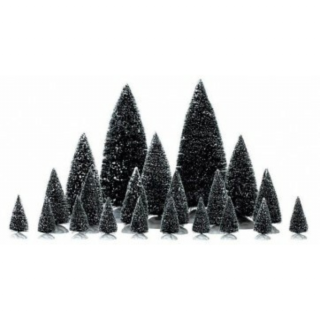 Assorted Pine Trees - set van 21 verschillende maten kerstbomen