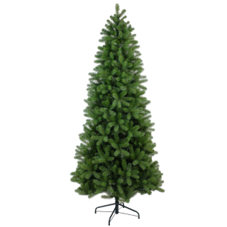 Groene smalle kunstkerstboom Bayberry met metalen voet H 183 cm