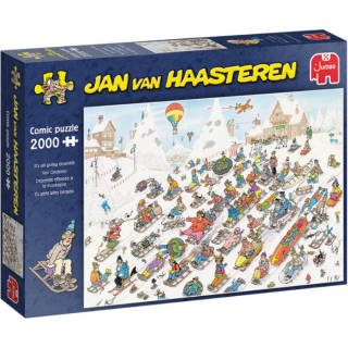 Blauwe doos legpuzzel Jan van Haasteren van Onderen 2000 stukjes